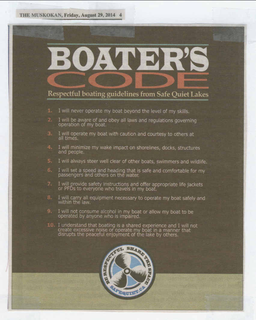 2014 - Aug 29 - Boater's Code - The Muskokan - page 4