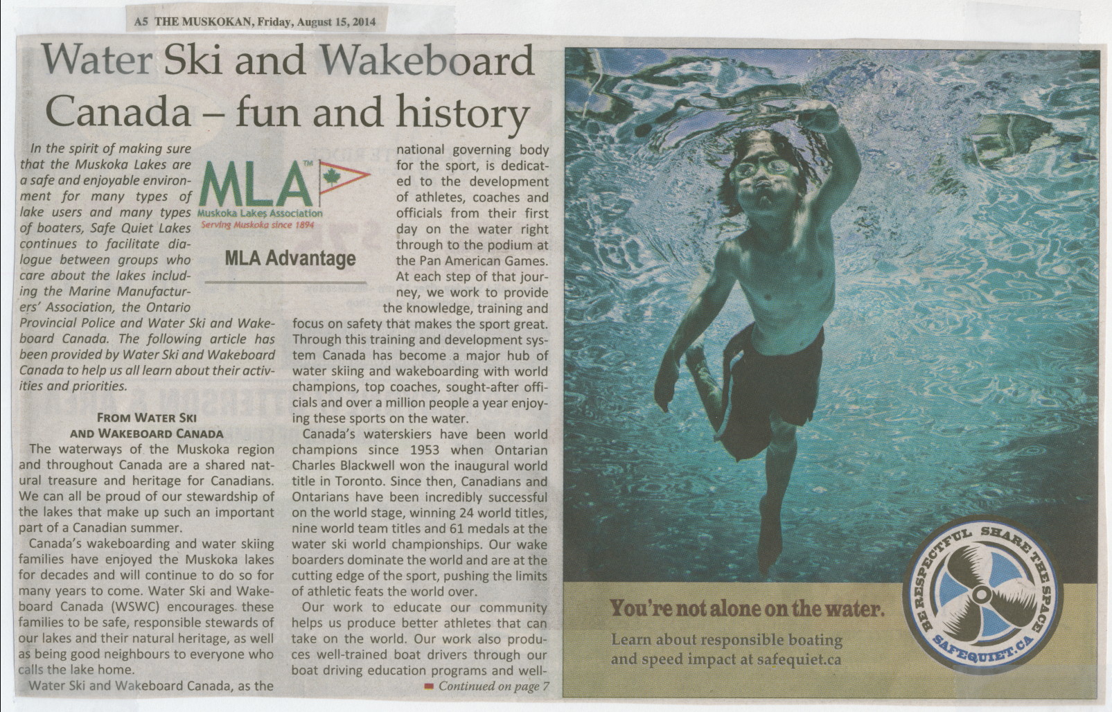 2014 - Aug 5 - Water Ski and Wakeboard Canada - fun and history - The Muskoka page 5 & 7 - 1 of 2